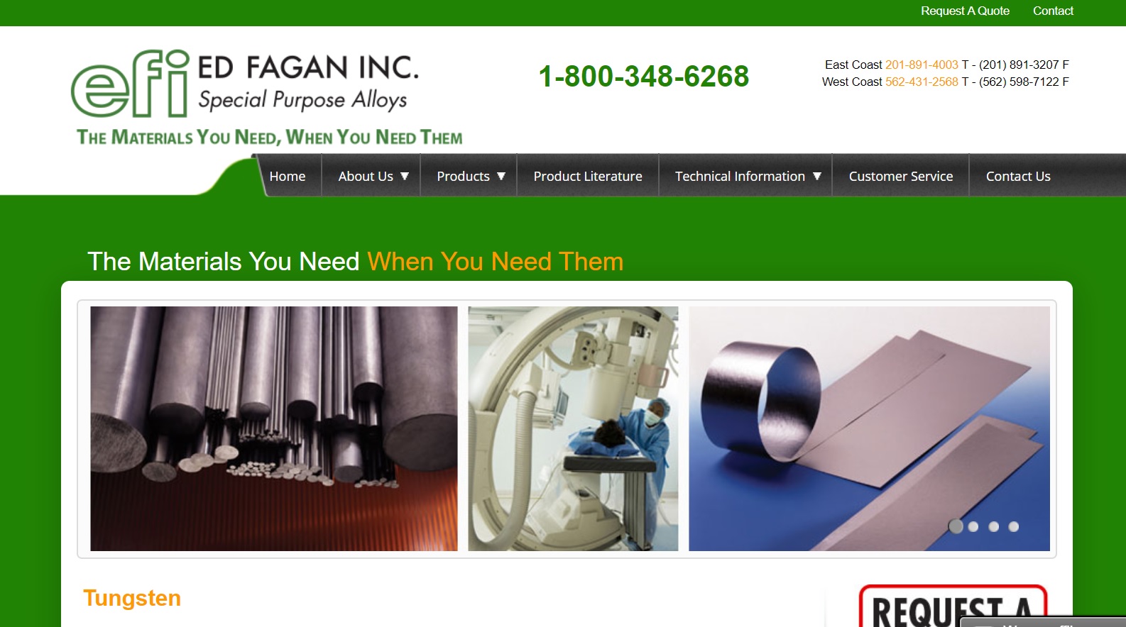 ed fagan inc Tungsten Supplier